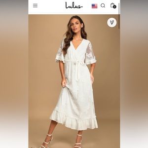 White Midi Lace Dress